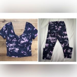 Lululemon Align Tie-Dye Crop Top & Leggings Set Matching Small 4 6 Bundle